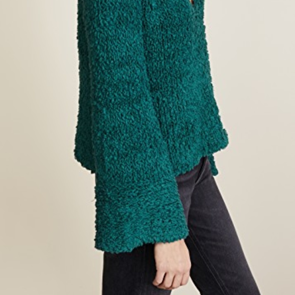FREE PEOPLE GREEN SAND DUNE KNIT PULLOVER TOP - Picture 2 of 5